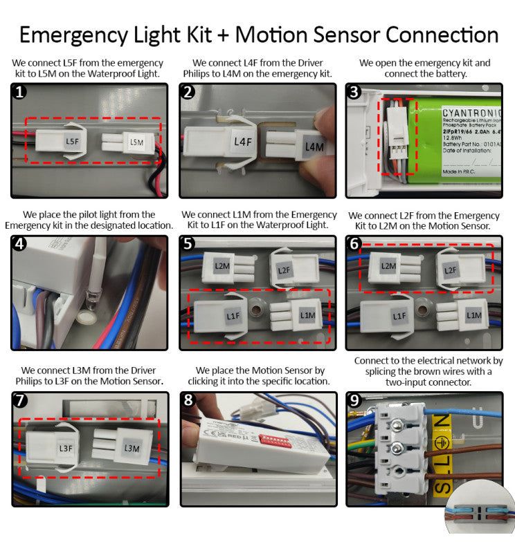 55W 150cm Tri-proof LED Batten Microwave Sensor & Emergency Kit Philips Driver 3CCT - Emergency Lighting - Battens