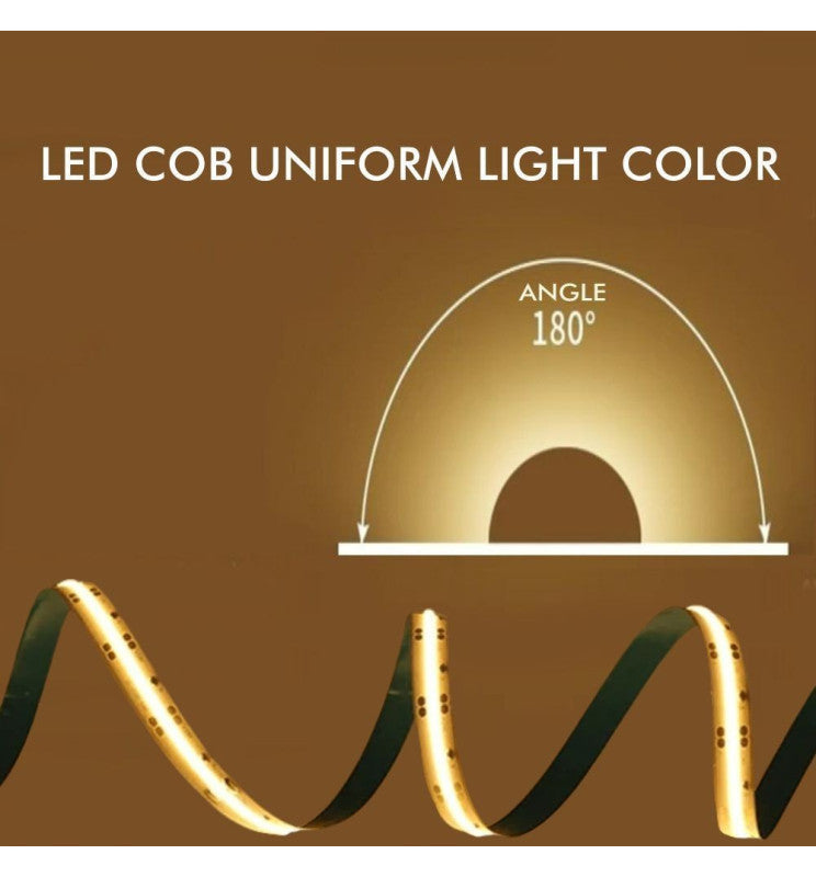 5m 24V LED Strip COB 15W/m 512LED/m 1800lm/m 10mm IP20 CRI90