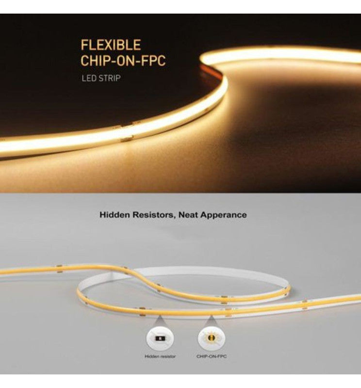 5m 24V LED Strip COB 15W/m 512LED/m 1800lm/m 10mm IP20 CRI90