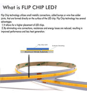 5m 24V LED Strip COB 15W/m 512LED/m 1800lm/m 10mm IP20 CRI90 - Light Ropes & Strings - Strip Lights