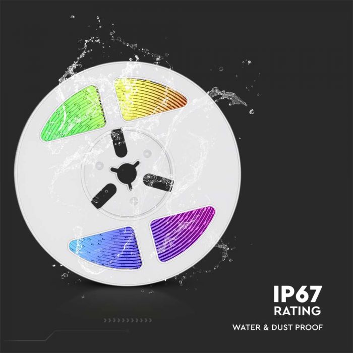 1.2W Solar LED Strip Light 5m RGB 3000K 4000K