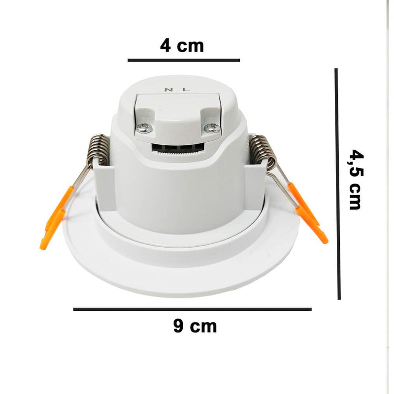 5W Outdoor Waterproof LED Downlight in White 6000K Cut-out 65mm - Ceiling Light Fixtures - Downlights