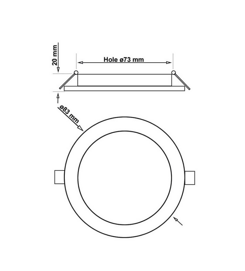 5W Round Slim LED Downlight with OSRAM Chip 6000K - Ceiling Light Fixtures - Downlights