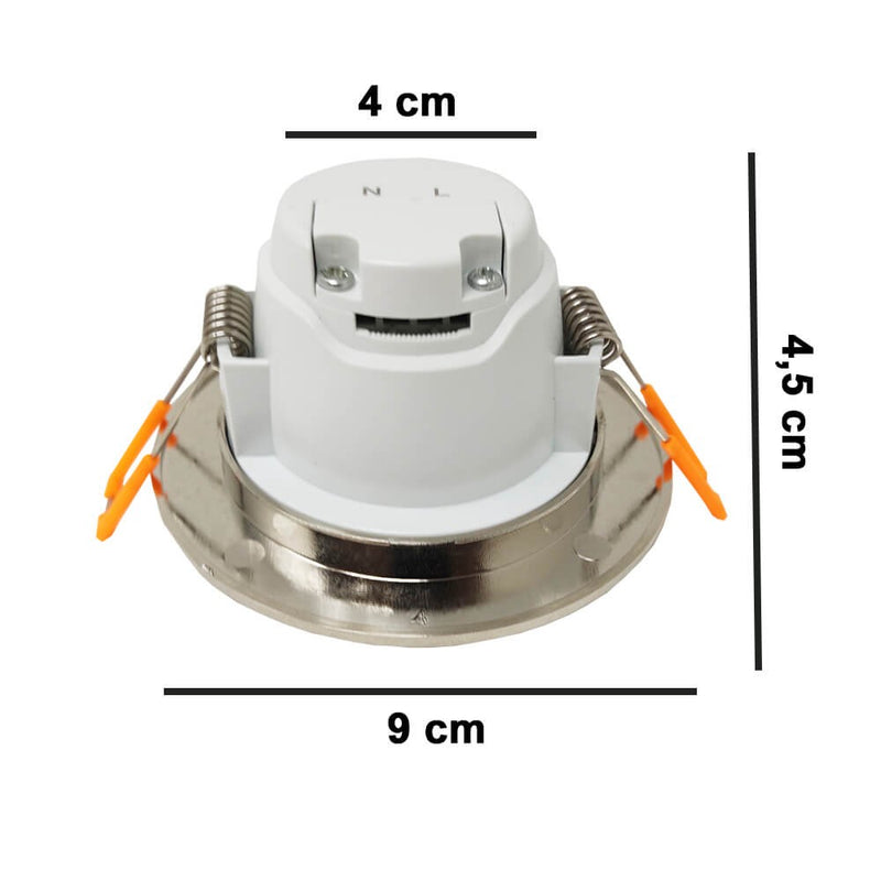 5W Waterproof LED Downlight in Nickel 6000K Cut-out 65mm - Ceiling Light Fixtures - Downlights