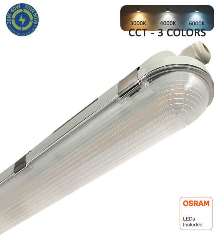 60W 50W 40W 30W Tri-Proof LED Batten 150cm with GXtronic Driver and OSRAM Chip 3CCT IP66