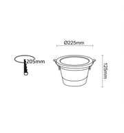 60W Circular LED Downlight GXtronic CRI + 92 Cut-out Ø205mm 3CCT IP65 - Ceiling Light Fixtures - Downlights