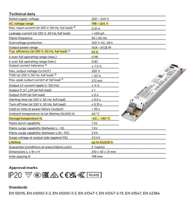 60W-35W Tri-Proof LED Batten with TRIDONIC driver CCT 150cm