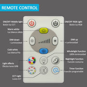 6W LED Downlight with Remote Control LUMILEDS Chip RGB CCT - Ceiling Light Fixtures - Downlights