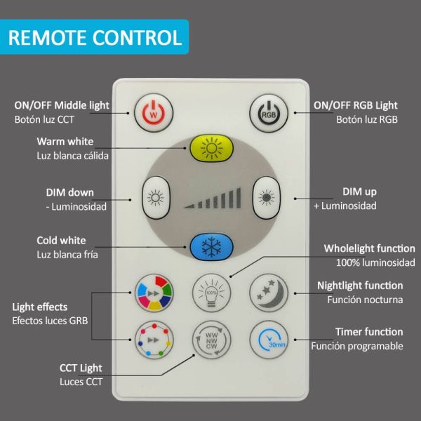 6W LED Downlight with Remote Control LUMILEDS Chip RGB CCT - Ceiling Light Fixtures - Downlights
