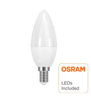 6W C37 E14 LED Candle Bulb with OSRAM Chip 3000K - LED Light Bulbs - Lamps