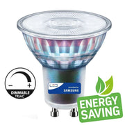 6W Dimmable GU10 Glass LED Bulb with SAMSUNG Chip 6000K - LED Light Bulbs - Lamps