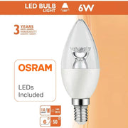 6W E14 LED Candle Bulb with Lens 6000K - LED Light Bulbs - Lamps