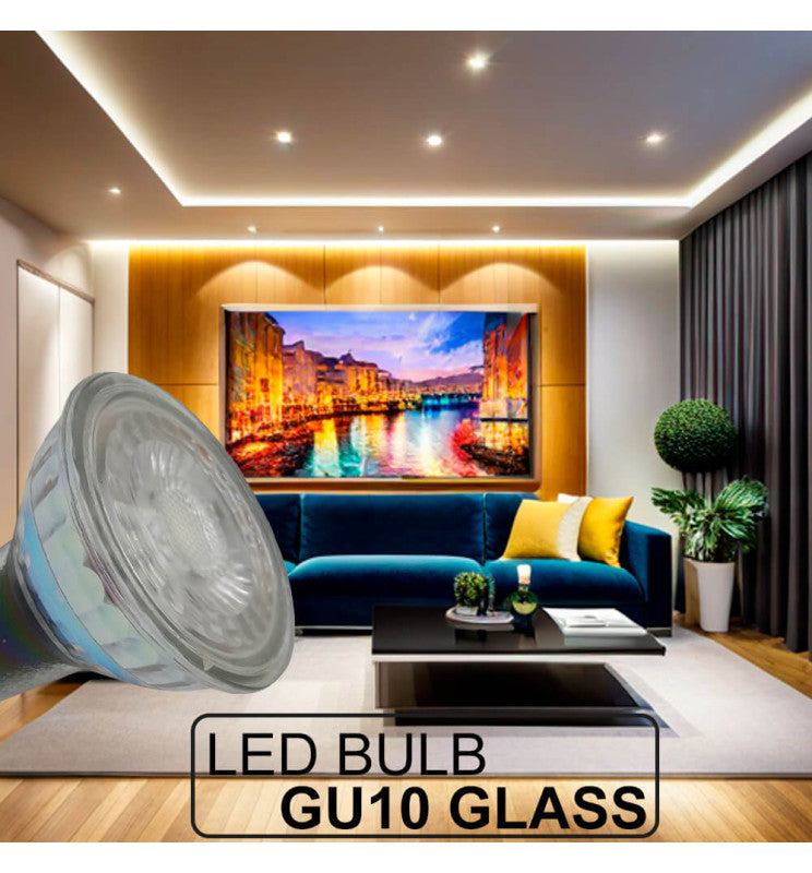 6W GU10 Glass LED Bulb with SAMSUNG Chip 4000K - LED Light Bulbs - Lamps