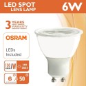 6W GU10 LED Bulb with OSRAM Chip Clear Cover 6000K - LED Light Bulbs - Lamps