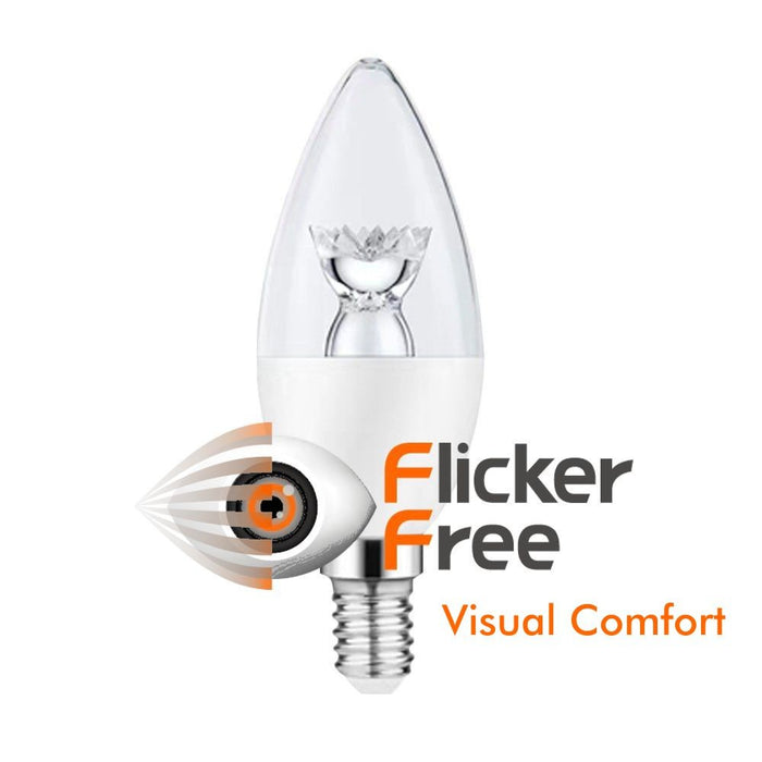 6W LED E14 Candle Bulb with Lens 3000K - E14 Candle Bulb