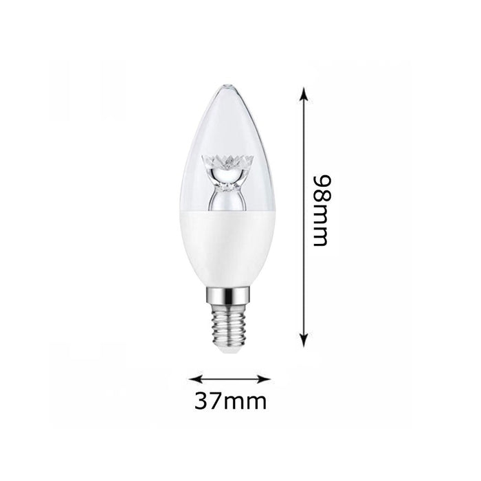 6W LED E14 Candle Bulb with Lens 3000K - E14 Candle Bulb