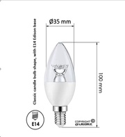 6W E14 LED Candle Bulb with Lens 4000K - E14 Candle Bulb
