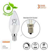 6W E14 LED Candle Bulb with Lens 4000K - E14 Candle Bulb