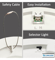 6W Round MOSS LED Ceiling Light White with Adjustable Cut Out 3 CCT - Ceiling Light Fixtures - Downlights