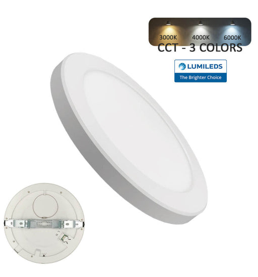 6W Round MOSS LED Ceiling Light White with Adjustable Cut Out 3 CCT - Ceiling Light Fixtures - Downlights