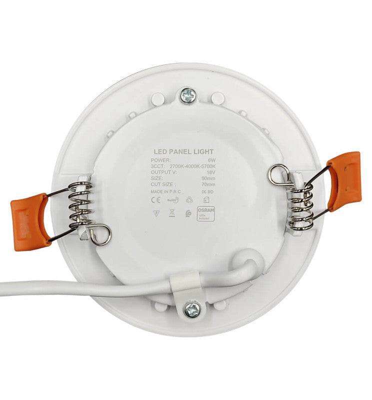 6W Round Slim LED Downlight with OSRAM Chip 4CCT - Ceiling Light Fixtures - Downlights