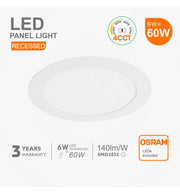 6W Round Slim LED Downlight with OSRAM Chip 4CCT - Ceiling Light Fixtures - Downlights