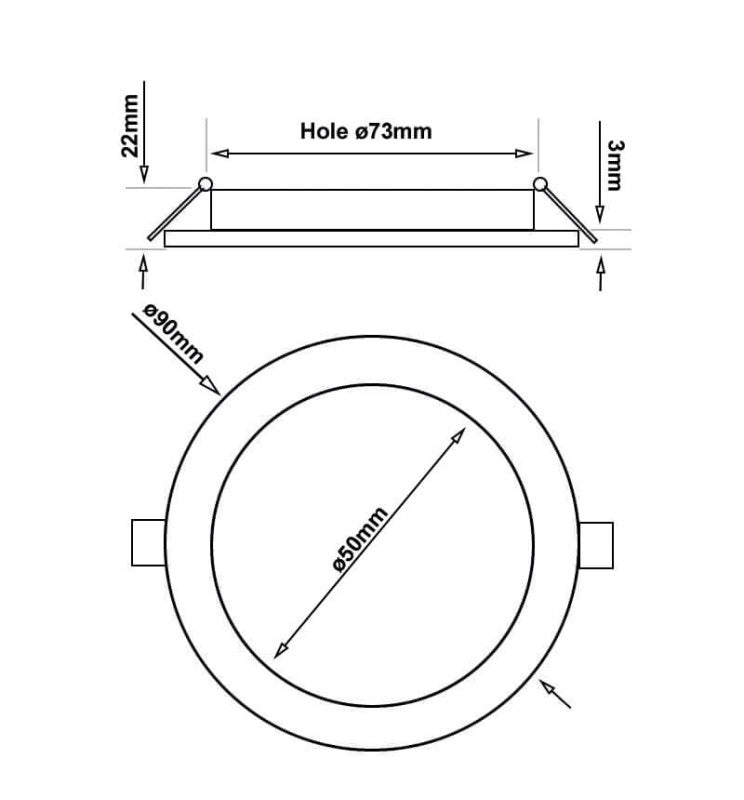 6W Round Slim LED Downlight with OSRAM Chip 4CCT - Ceiling Light Fixtures - Downlights