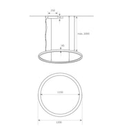 77W Circular SPACE VENUS LED Pendant Light in Black 120cm - Ceiling Light Fixtures - Linear Lights