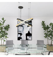 77W Circular SPACE VENUS LED Pendant Light in Black 120cm - Ceiling Light Fixtures - Linear Lights