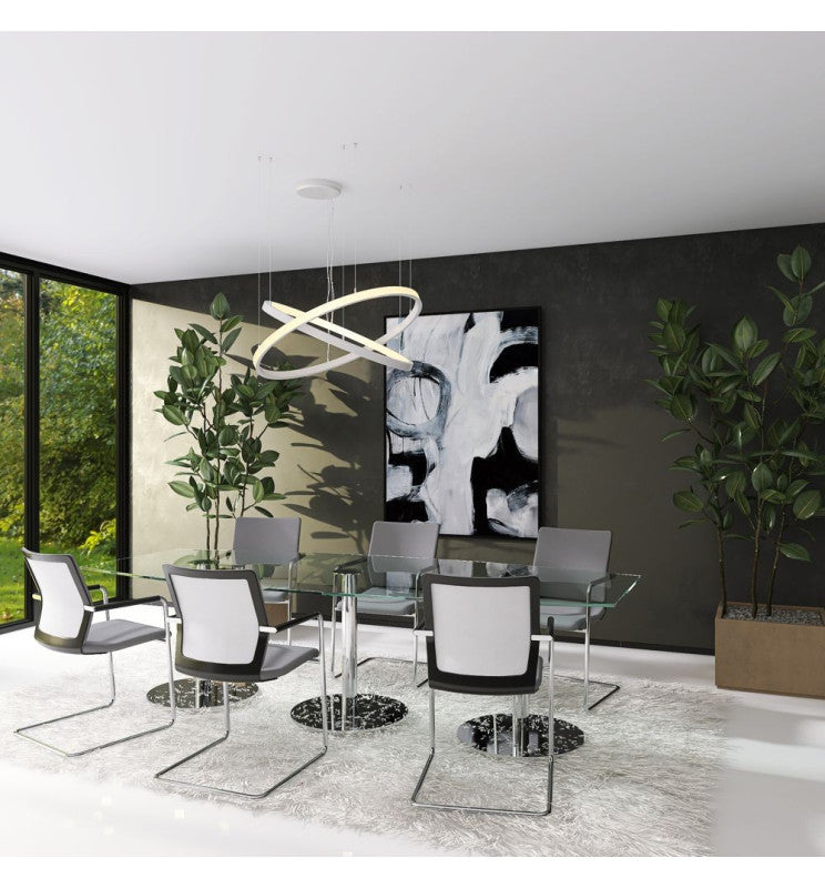 77W Circular SPACE VENUS LED Pendant Light in White 120cm - Ceiling Light Fixtures - Decorative Lighting