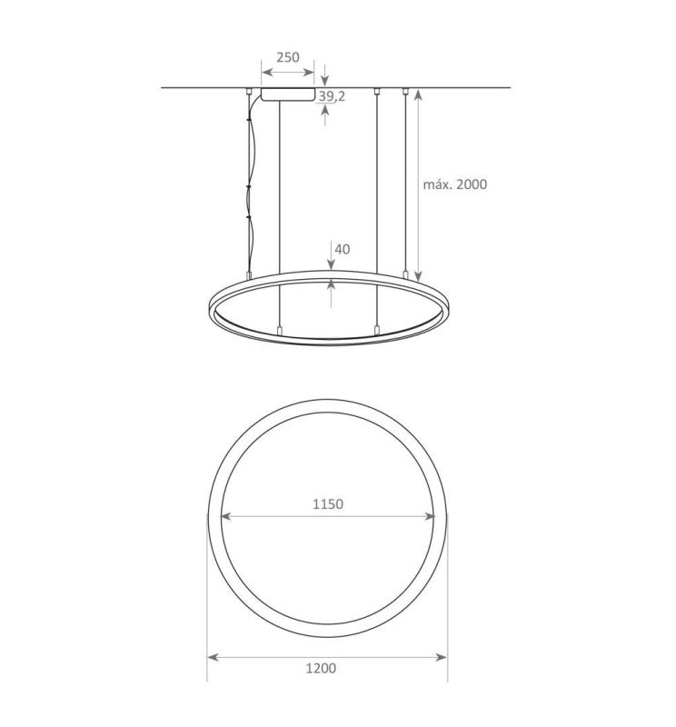 77W Circular SPACE VENUS LED Pendant Light in White 120cm - Ceiling Light Fixtures - Decorative Lighting