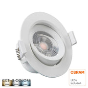 7W Recessed LED Downlight in White with OSRAM Chip 3 CCT - LED ceiling lighting