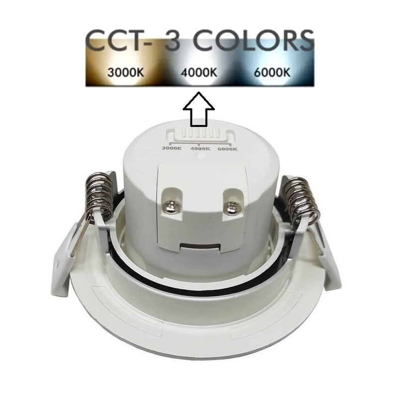 7W Round LED Downlight in Gold with OSRAM Chip 3 CCT - Flood & Spot Lights - Downlights