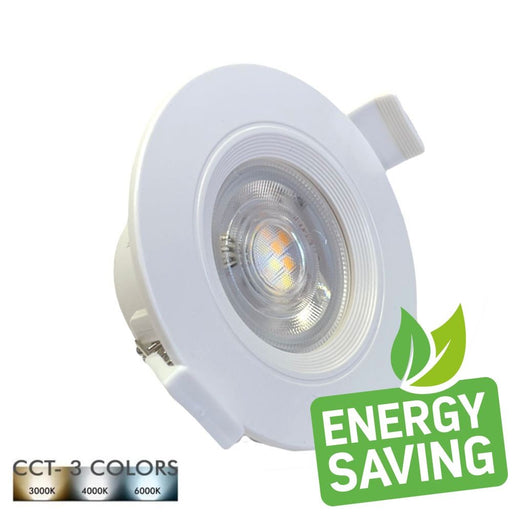 7W Round LED Downlight in White with OSRAM Chip IP54 3 CCT - LED Downlight