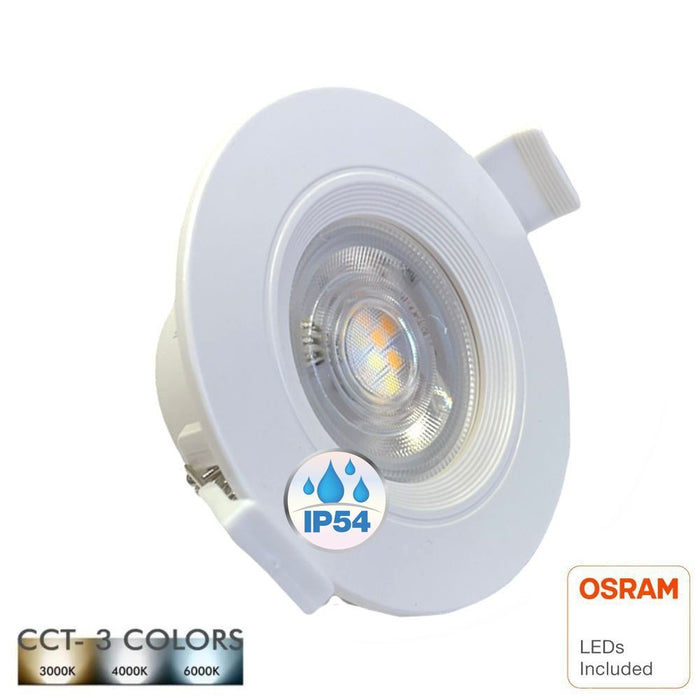 7W Round LED Downlight with OSRAM Chip and selectable CCT - LED ceiling lighting - Ledex Lighting UK