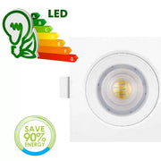7W Square LED Downlight in White with OSRAM Chip 3 CCT - Flood & Spot Lights - Downlights