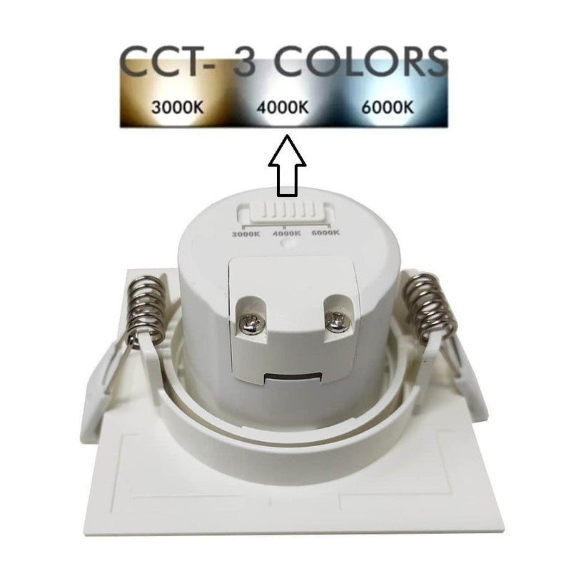 7W Square LED Downlight in White with OSRAM Chip 3 CCT - Flood & Spot Lights - Downlights