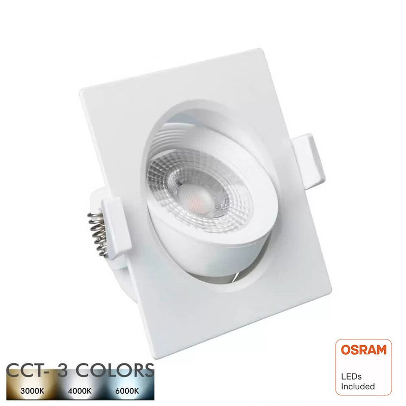 7W Square LED Downlight in White with OSRAM Chip 3 CCT - LED Spotlight