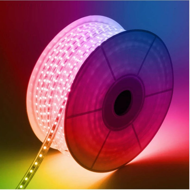 8W Dimmable LED Strip 220V RGB IP65 with Remote - 50m - Light Ropes & Strings - Strip Lights
