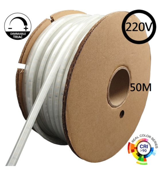 8W Dimmable LED Strip with Rectifier Cable 50m 2700K - Light Ropes & Strings - Strip Lights