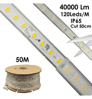 8W Dimmable LED Strip with Rectifier Cable 50m 2700K - Light Ropes & Strings - Strip Lights