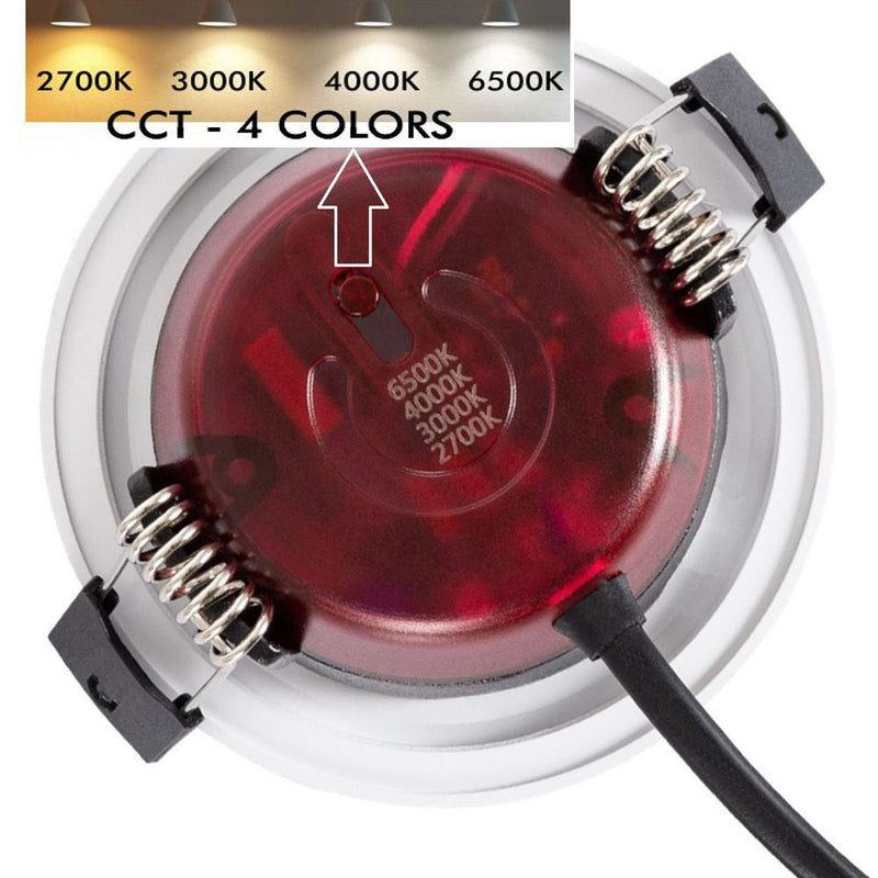8W Dimmable Waterproof Concave LED Downlight 4 CCT - Ceiling Light Fixtures - Downlights