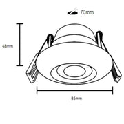 8W Dimmable Waterproof Convex LED Downlight 4 CCT - Ceiling Light Fixtures - Downlights
