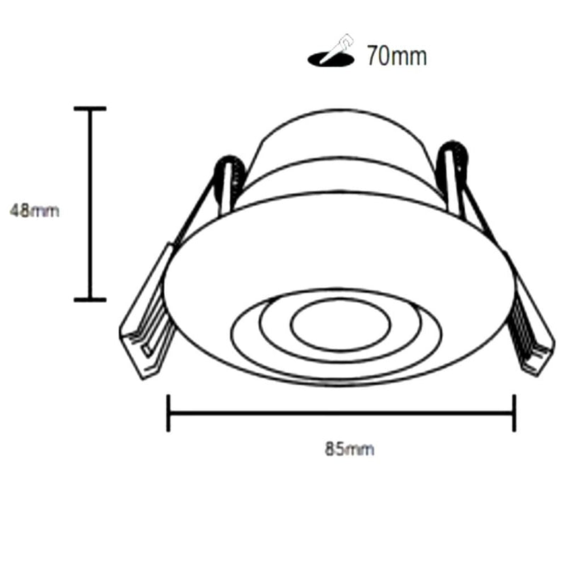 8W Dimmable Waterproof Convex LED Downlight 4 CCT - Ceiling Light Fixtures - Downlights