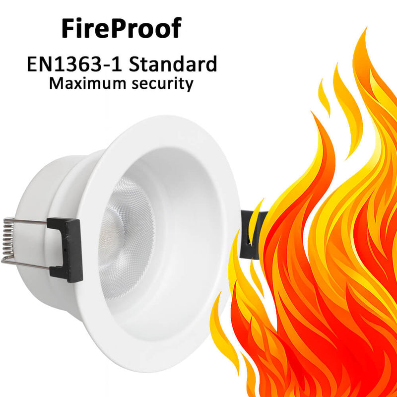 8W Fireproof Recessed LED Downlight TRIAC Dimmable 3CCT IP65 36º