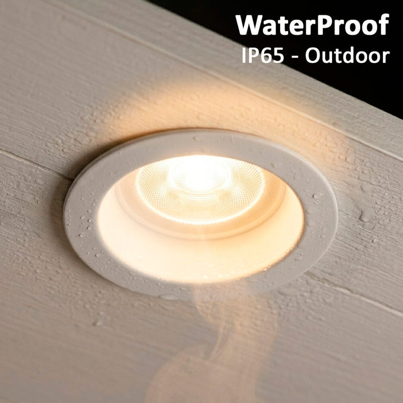 8W Fireproof Recessed LED Downlight TRIAC Dimmable 3CCT IP65 36º