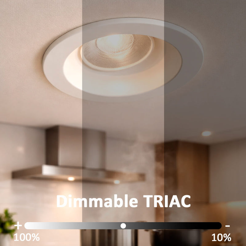 8W Fireproof Recessed LED Downlight TRIAC Dimmable 3CCT IP65 36º