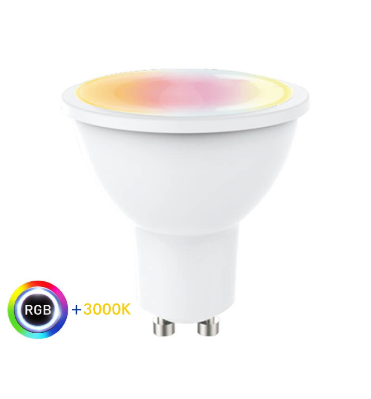 8W GU10 LED Bulb with Remote Control RGB 3000K - LED Light Bulbs - Lamps