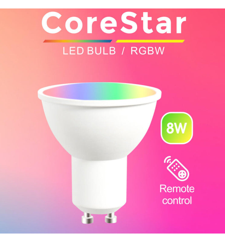 8W GU10 LED Bulb with Remote Control RGB 3000K - LED Light Bulbs - Lamps