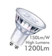 8W HIGH LUMINOSITY DIMMABLE LED GU10 Bulb - Glass - 24º 5700K - LED Light Bulbs - Lamps